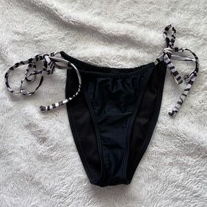 South Beach black zebra string bikini bottom only